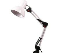 Настольная шарнирная лампа RISALUX Е27, h=55 см, на зажиме 220В белая 147773