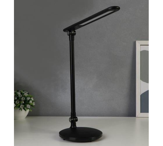 Настольная сенсорная лампа RISALUX 16110/1BK LED 5Вт USB АКБ 3000/6000К черный 15х33,5х34 см 5091634