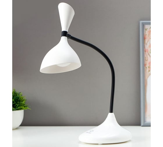 Настольная сенсорная лампа RISALUX 16089/1WT LED 3Вт USB АКБ 3000-6000К бело-черный 11х17,5х39 см 5091604
