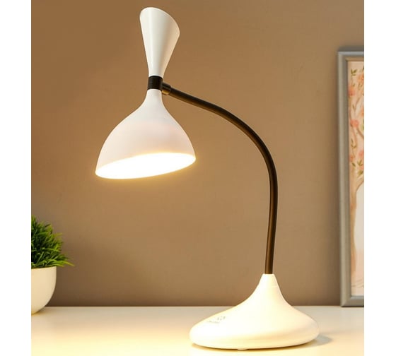 Настольная сенсорная лампа RISALUX 16089/1WT LED 3Вт USB АКБ 3000-6000К бело-черный 11х17,5х39 см 5091604