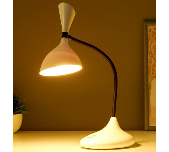 Настольная сенсорная лампа RISALUX 16089/1WT LED 3Вт USB АКБ 3000-6000К бело-черный 11х17,5х39 см 5091604