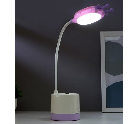 Настольная лампа RISALUX 16087/1 LED 3Вт USB АКБ бело-сиреневый 8,5х8,5х46,5 см 5091594