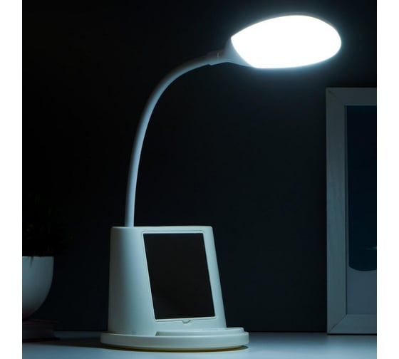 Настольная лампа RISALUX с зеркалом 91023/1 LED 5Вт USB AKB 3 режима диммер белый 12х10,5х43 см 4734815