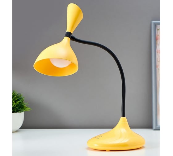 Настольная сенсорная лампа RISALUX 16089/1YL LED 3Вт USB АКБ 3000-6000К желто-черный 11х17,5х39 см 5091601