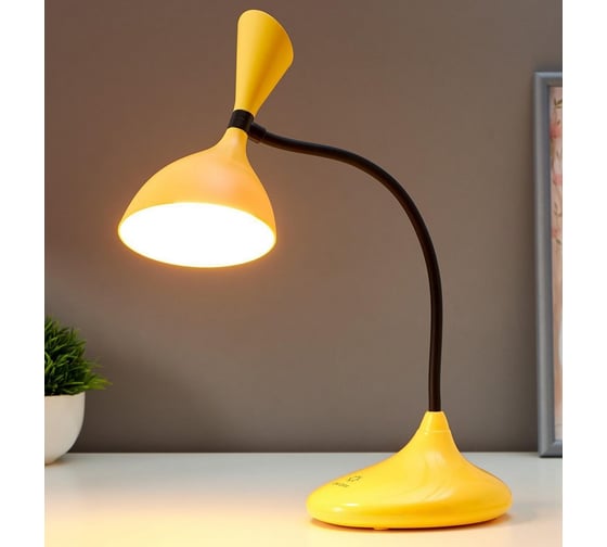 Настольная сенсорная лампа RISALUX 16089/1YL LED 3Вт USB АКБ 3000-6000К желто-черный 11х17,5х39 см 5091601