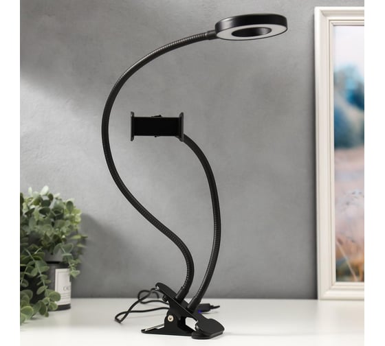 Настольная лампа RISALUX 16283/1 LED USB черный 11х9х67 см 5362078