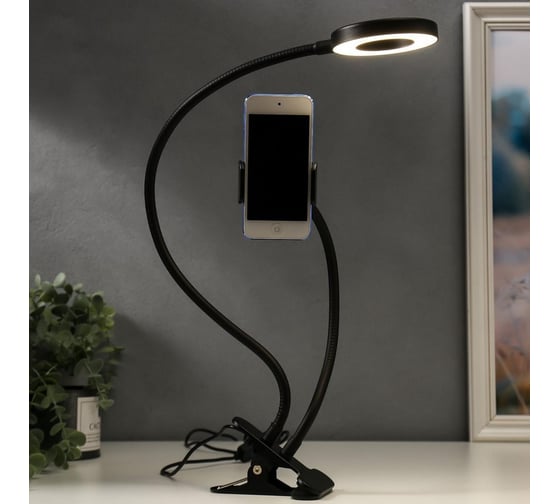 Настольная лампа RISALUX 16283/1 LED USB черный 11х9х67 см 5362078