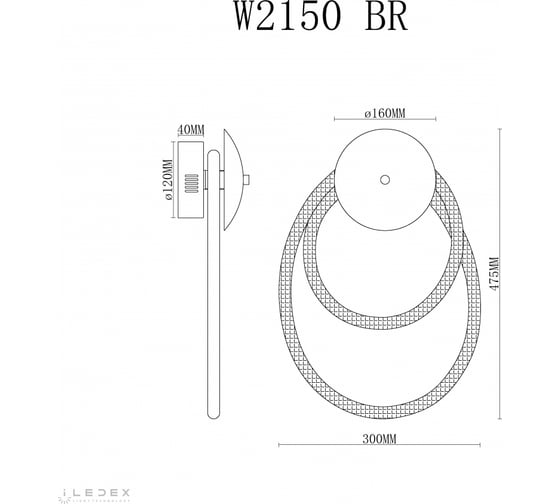 Настенный светодиодный светильник iLEDEX Cross W2150 BR