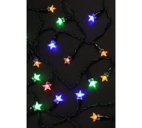 Гирлянда электрическая уличная Сноубум с насадками "Звезда", 10м, 100LED, мульти, 8 режимов, ПВХ черный, 220В 351-789