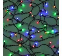 Гирлянда электрическая уличная Сноубум с насадками "Колбочка", 10м,100LED, мульти, 8 реж, ПВХ черный, 220В 351-793