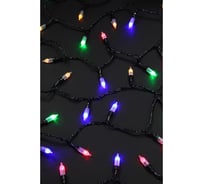 Гирлянда электрическая уличная Сноубум с насадками "Свеча", 10м,100LED, мульти, 8 реж, ПВХ черный, 220В 351-790