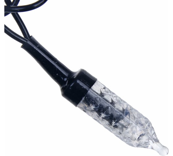 Гирлянда электрическая уличная Сноубум с насадками "Свеча", 10м,100LED, мульти, 8 реж, ПВХ черный, 220В 351-790
