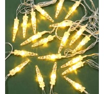 Гирлянда электрическая Сноубум насадка "Сосулька" 5м, 20LED, шампань, постоянное свечение, ПВХ проз, 220В 381-302