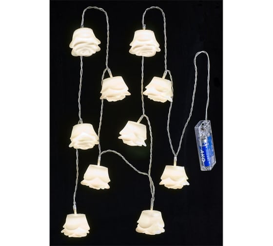 Светодиодная гирлянда Perfeo Роза 10LED, пластик, 1.5м, 2хАА 30013109