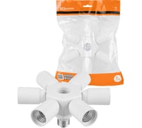 Переходник TDM ELECTRIC Е27-6(+1)хЕ27, белый, SQ0335-1023