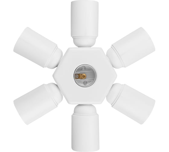 Переходник TDM ELECTRIC Е27-6(+1)хЕ27, белый, SQ0335-1023