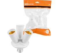 Переходник узкий TDM ELECTRIC Е27-3хЕ27, белый, SQ0335-1019