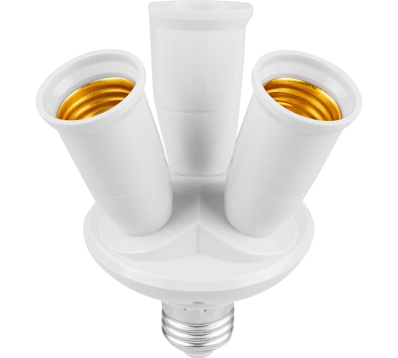 Переходник узкий TDM ELECTRIC Е27-3хЕ27, белый, SQ0335-1019