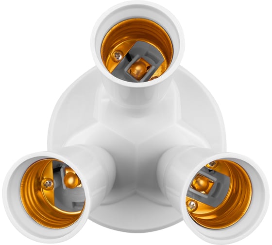Переходник узкий TDM ELECTRIC Е27-3хЕ27, белый, SQ0335-1019