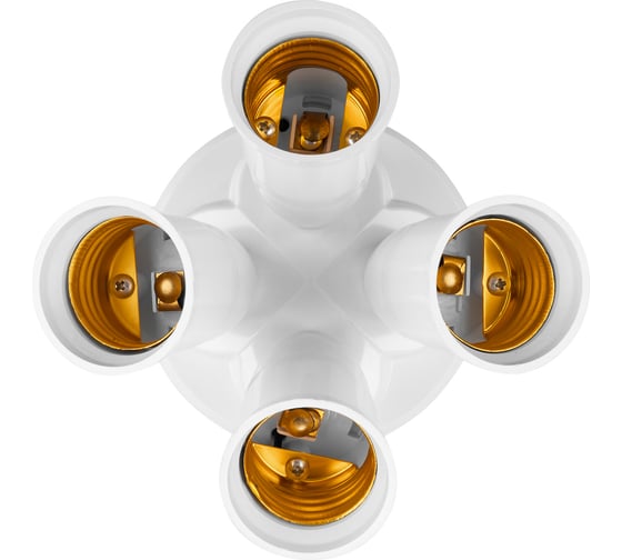 Переходник узкий TDM ELECTRIC Е27-4хЕ27, белый, SQ0335-1020