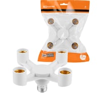 Переходник TDM ELECTRIC Е27-4хЕ27, белый, SQ0335-1021
