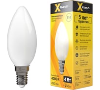 Светодиодная лампочка X-Flash XF-E14-FLM-C35-4W-4000K-230V артикул 48502