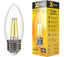 Светодиодная лампочка X-Flash XF-E27-FL-С35-4W-2700K-230V артикул 48861