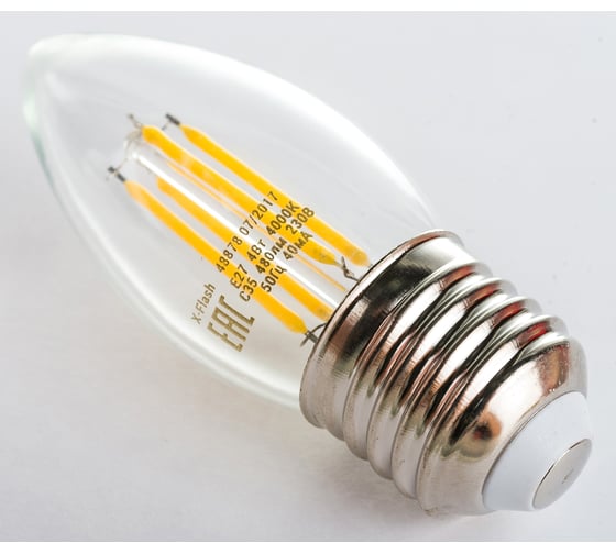 Светодиодная лампочка X-Flash XF-E27-FL-С35-4W-4000K-230V артикул 48878
