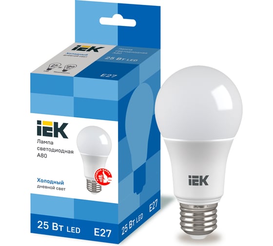 Лампа IEK LED A80 шар 25Вт 230В 6500К E27 LLE-A80-25-230-65-E27 1