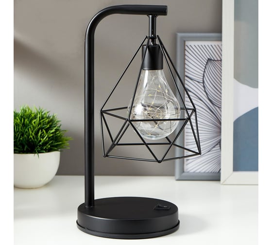 Ночник RISALUX 16129/1 LED от батареек 3хАА черный 13,5х16х30 см 5138444