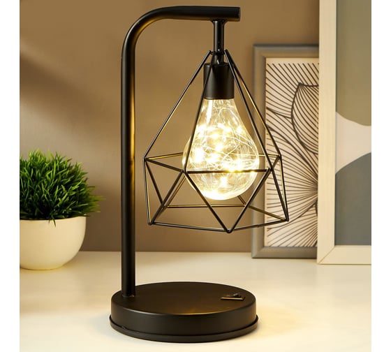 Ночник RISALUX 16129/1 LED от батареек 3хАА черный 13,5х16х30 см 5138444