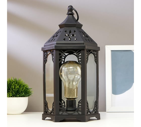 Ночник RISALUX 16118/1 LED от батареек 3ААА черный 14х16х32,5 см 5096247