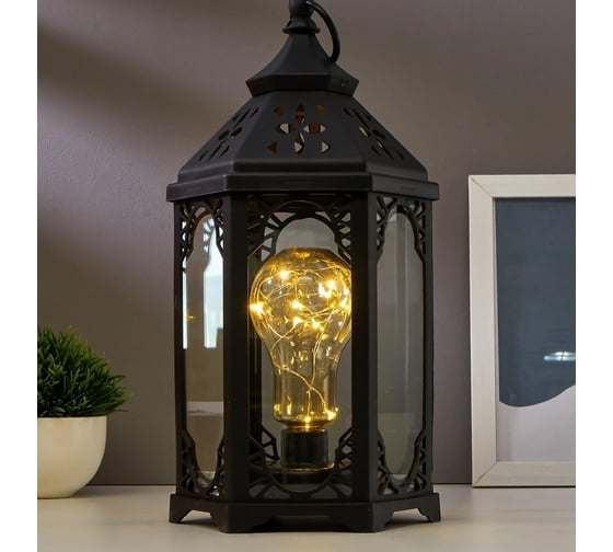 Ночник RISALUX 16118/1 LED от батареек 3ААА черный 14х16х32,5 см 5096247