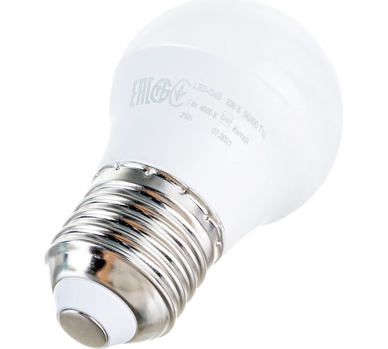 Лампа IEK LED G45 шар 7Вт 230В 4000К E27 3шт/упак LLE-G45-07-230-40-E27-3