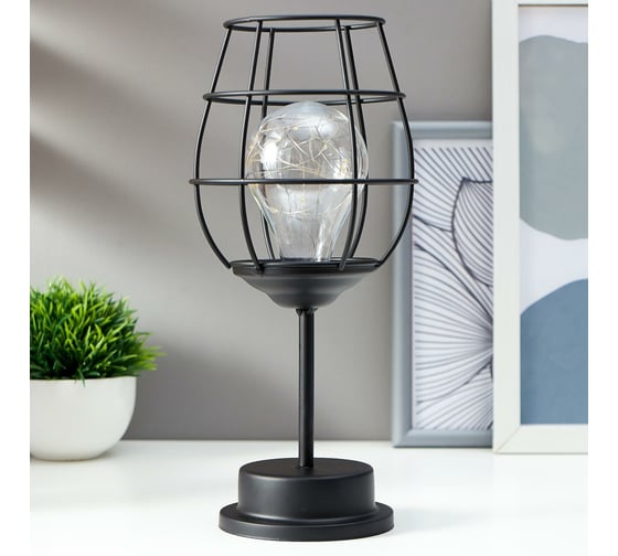 Ночник RISALUX 16130/1 LED от батареек 3хАА черный 12х12х27,5 см 5138445