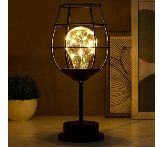 Ночник RISALUX 16130/1 LED от батареек 3хАА черный 12х12х27,5 см 5138445