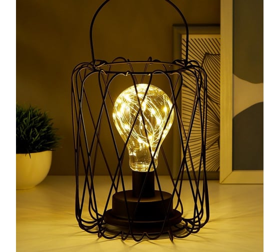 Ночник RISALUX 16125/1 LED от батареек 3хАА черный 17х17х21 см 5138438