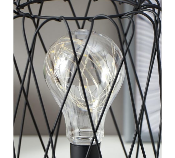 Ночник RISALUX 16125/1 LED от батареек 3хАА черный 17х17х21 см 5138438