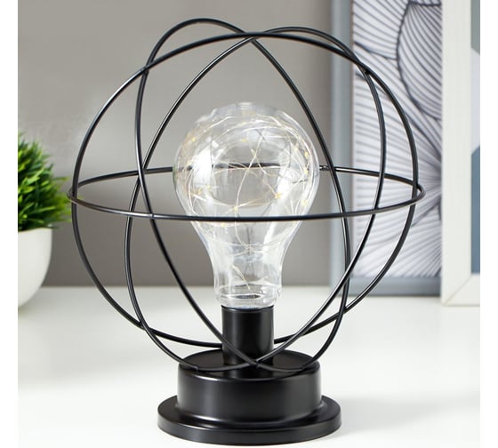 Ночник RISALUX 16127/1 LED от батареек 3хАА черный 20х20х23 см 5138442