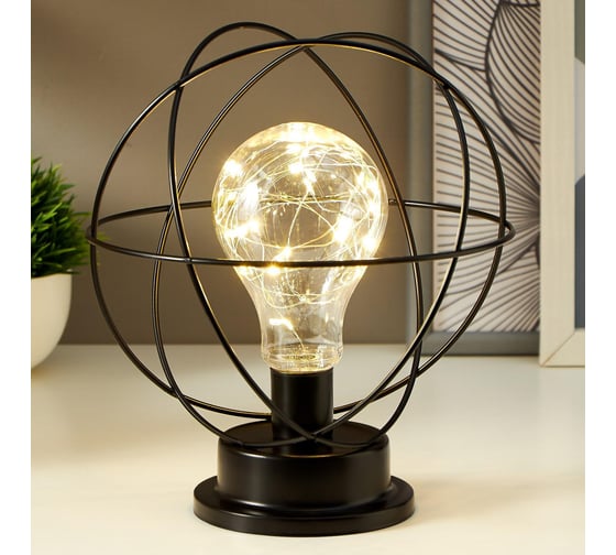Ночник RISALUX 16127/1 LED от батареек 3хАА черный 20х20х23 см 5138442