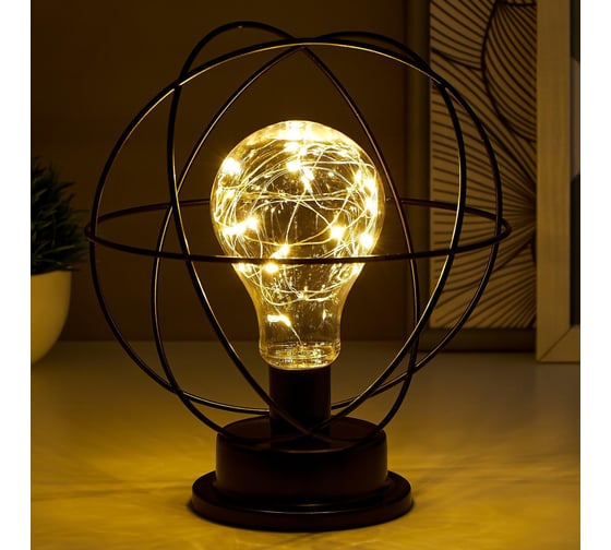 Ночник RISALUX 16127/1 LED от батареек 3хАА черный 20х20х23 см 5138442