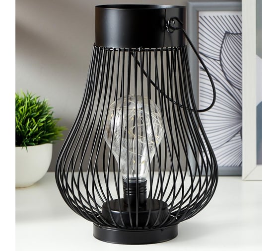 Ночник RISALUX 16123/1 LED от батареек 3ААА черный 18х18х24,5 см 5096253