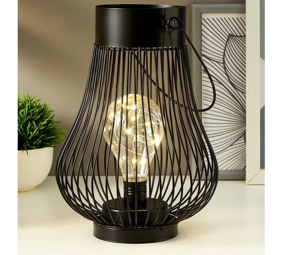 Ночник RISALUX 16123/1 LED от батареек 3ААА черный 18х18х24,5 см 5096253