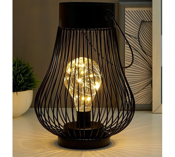Ночник RISALUX 16123/1 LED от батареек 3ААА черный 18х18х24,5 см 5096253