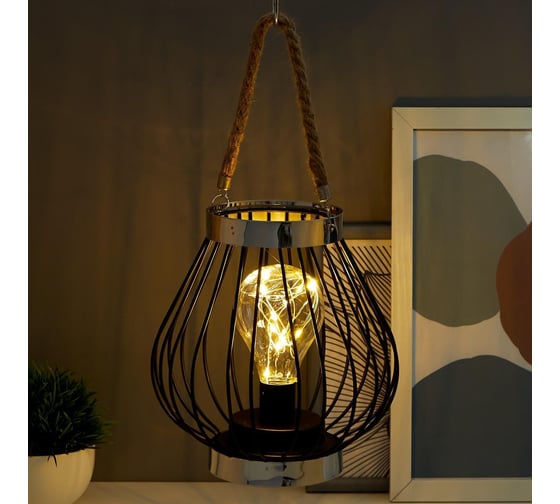 Ночник RISALUX 16120/1 LED от батареек 3ААА черный 19х19х21 см 5096250
