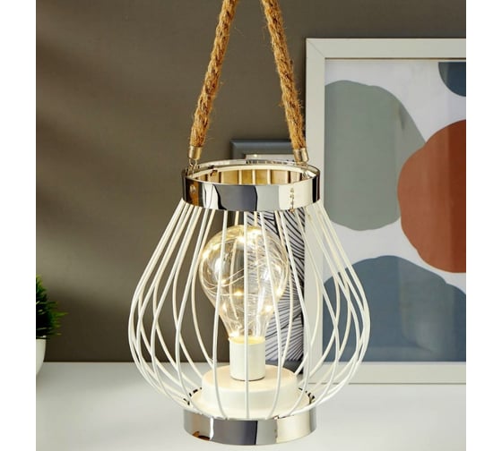 Ночник RISALUX 16121/1 LED от батареек 3ААА белый с серебром 19х19х21 см 5096251