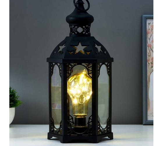 Ночник RISALUX 16171/1BK LED от батареек 3хААА черный 18х16х41 см 5150293