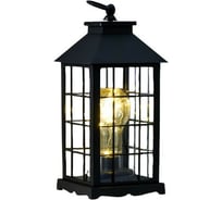 Ночник RISALUX "Фонарь. Клетка" чёрная от батареек 3ААА 30х14х14 см 3000114