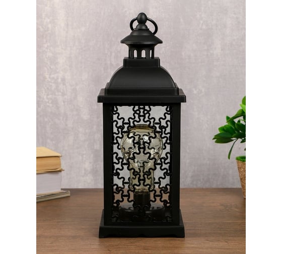 Ночник RISALUX "Домашний фонарь" LED черный 13,5х13,5х39 см. 4304052