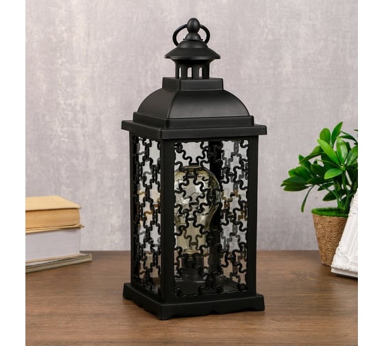 Ночник RISALUX "Домашний фонарь" LED черный 13,5х13,5х39 см. 4304052